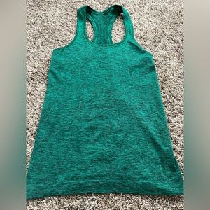 Lululemon Heathered Green Black Swiftly tech Racerback Running Tank Top, small 4